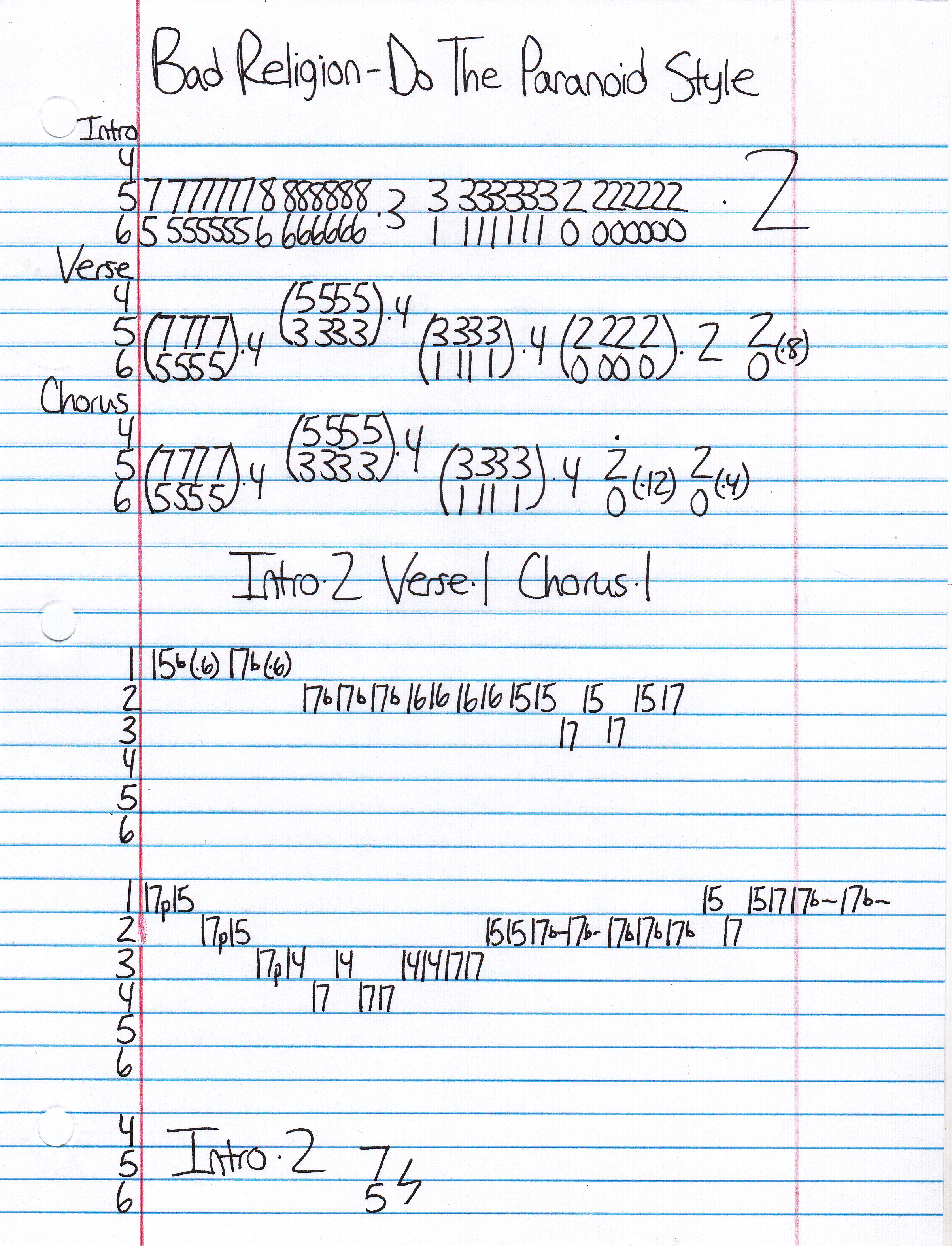 High quality guitar tab for Do The Paranoid Style by Bad Religion off of the album Age Of Unreason. ***Complete and accurate guitar tab!***